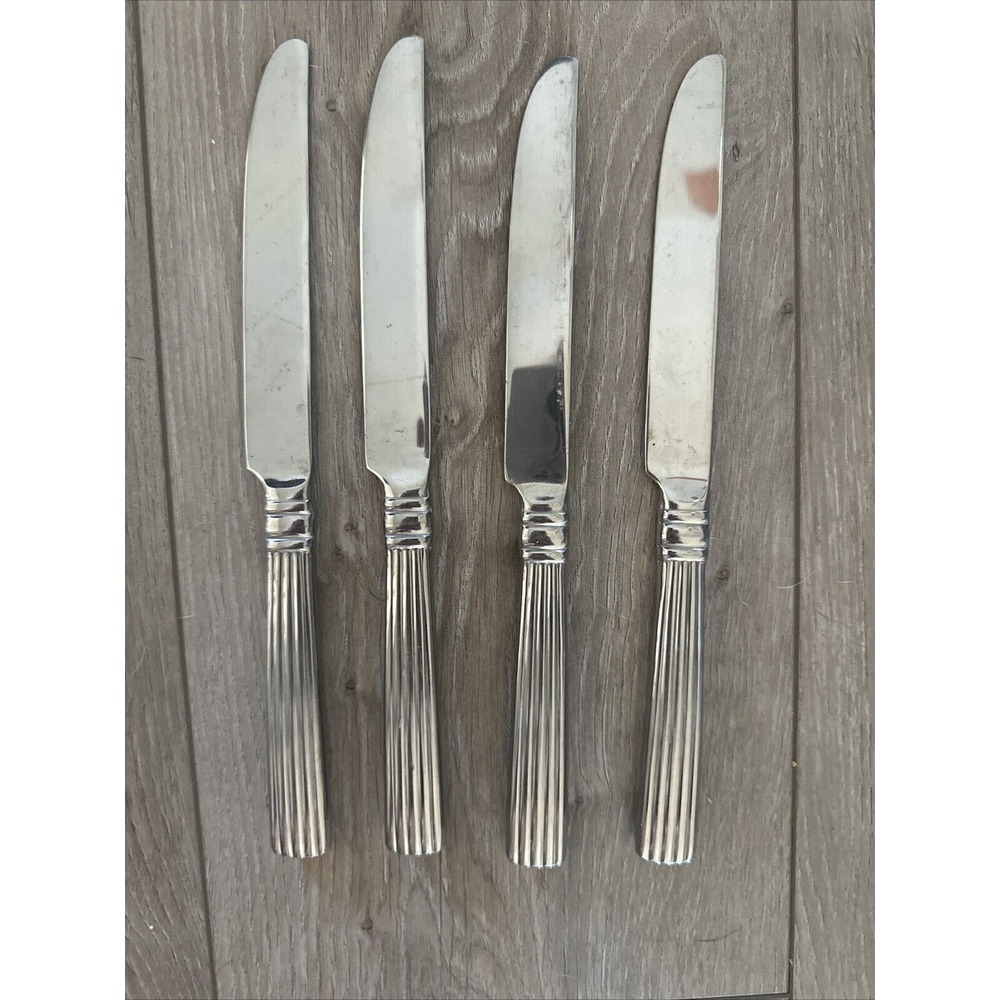 (4)‎ REED & BARTON CRESCENDO II DINNER KNIVES 18/10 STAINLESS*read
